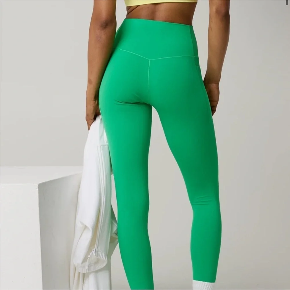 Green Women's High-Waisted Leggings Aerie Offline NWOT L - Picture 2 of 6